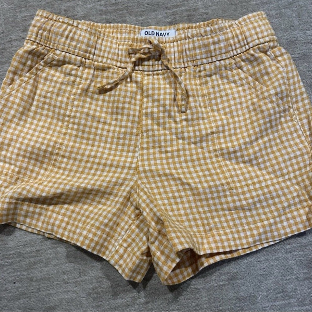 Old Navy Girls Mustard Checkered Shorts